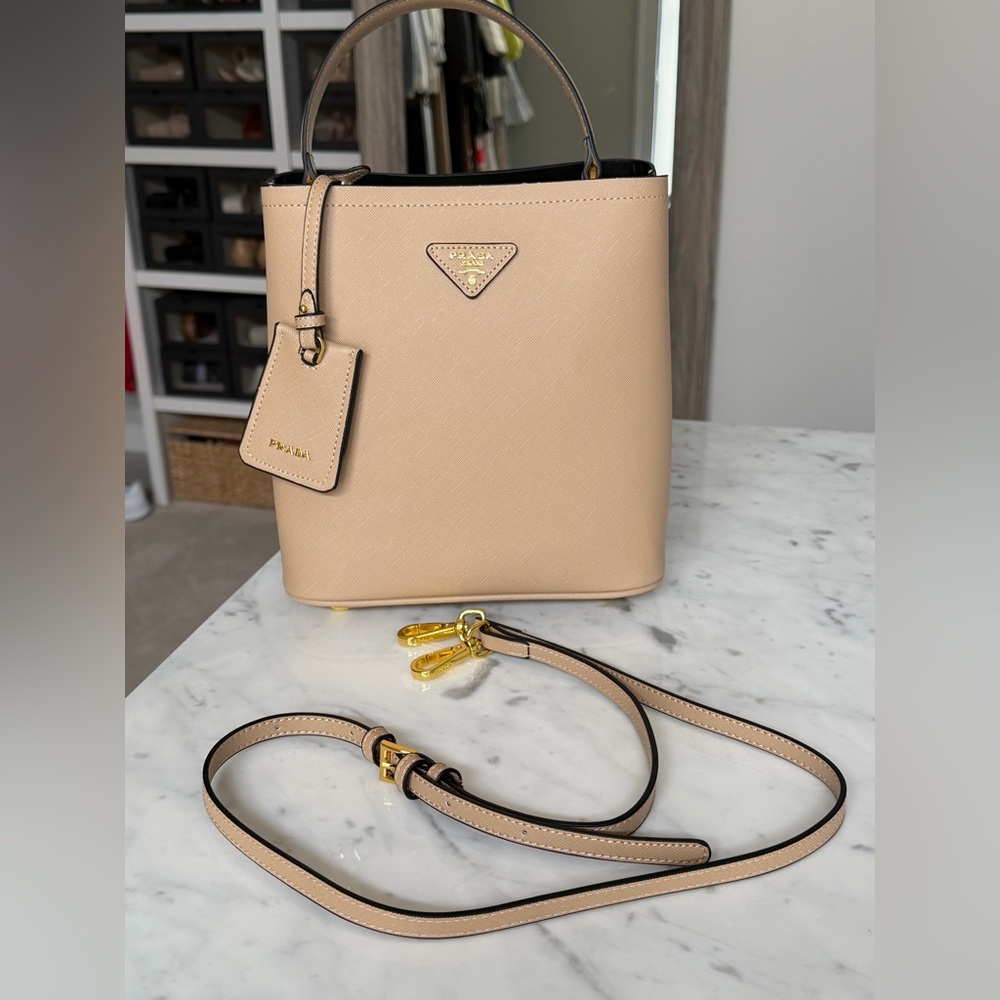 New NOT Prada Tan Leather Crossbody Bag